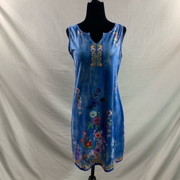 Blue Boho Floral Print Mini Dress - Picture 6 of 9
